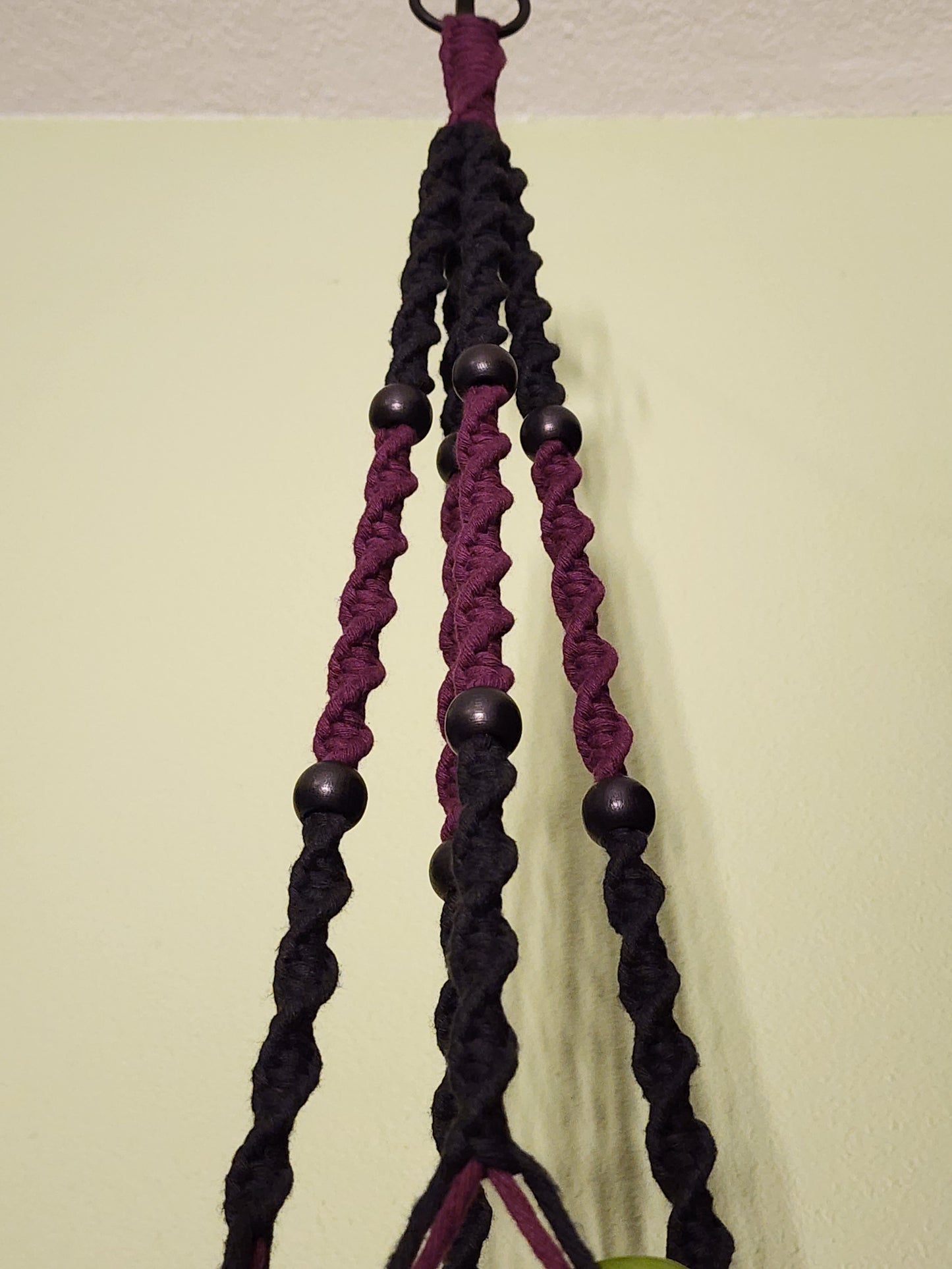 Purple/Black Macrame Plant Hanger